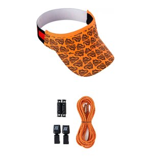 Kit 1 Viseira de Corrida e 1 Cadarço Elástico HUPI Orange