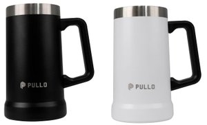 Kit 2 Canecos Térmico Pullo Prosit 700ML Preto e Branco