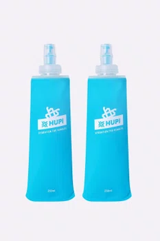 Kit 2 Garrafas Dobrável Soft Flask Hupi Corrida Boca Pequena