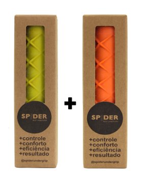 Kit 2x Undergrip Spider Grip De Borracha Beach Tennis Padel Amarelo e Laranja