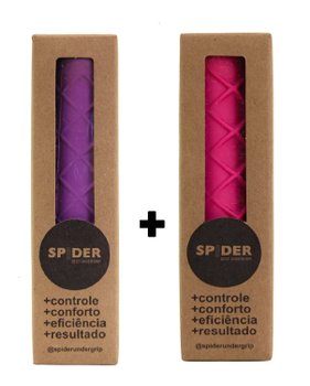 Kit 2x Undergrip Spider Grip De Borracha Beach Tennis Padel Lilás e Rosa