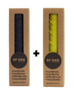 Kit 2x Undergrip Spider Grip De Borracha Beach Tennis Padel Preto e Amarelo
