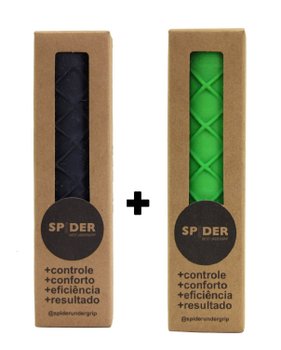 Kit 2x Undergrip Spider Grip De Borracha Beach Tennis Padel Preto e Verde