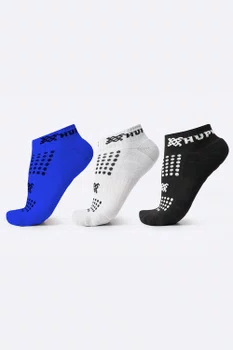 Kit 3 Meias Curtas HUPI Preto, Azul e Branco