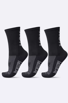 Kit 3 Meias HUPI All Black Run