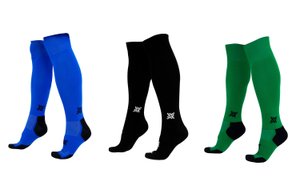 Kit 3 Pares Meião de Futebol HUPI Classic Dry Azul Preto e Verde