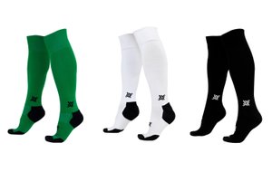 Kit 3 Pares Meião de Futebol HUPI Classic Dry Verde Branco e Preto