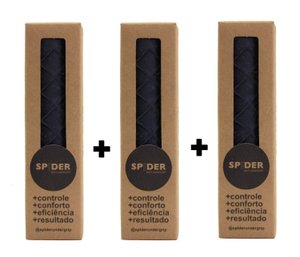 Kit 3x Undergrip Spider Grip De Borracha Beach Tennis Padel Preto