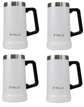 Kit 4 Canecos Térmico Pullo Prosit 700ML Branco