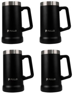 Kit 4 Canecos Térmico Pullo Prosit 700ML Preto
