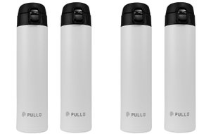 Kit 4 Garrafas Térmica Pullo Strip 520ML Branco