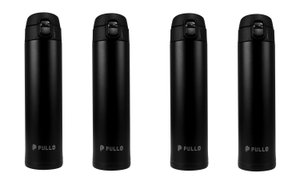 Kit 4 Garrafas Térmica Pullo Strip 520ML Preto