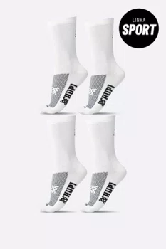 Kit 4 Pares de Meias Sport HUPI Branco