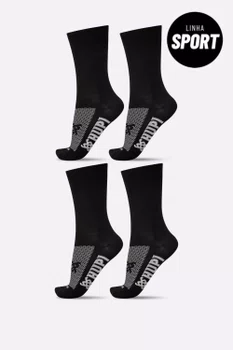 Kit 4 Pares de Meias Sport HUPI Preto