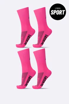 Kit 4 Pares de Meias Sport HUPI Rosa
