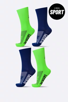 Kit 4 Pares de Meias Sport HUPI Verde e Azul Marinho