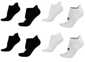 Kit 4 Pares Meia para Corrida HUPI Invisível Preto e Branco