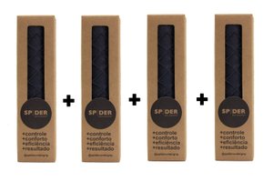 Kit 4x Undergrip Spider Grip De Borracha Beach Tennis Padel Preto