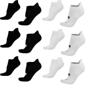 Kit 6 Pares Meia para Corrida HUPI Invisível Preto e Branco