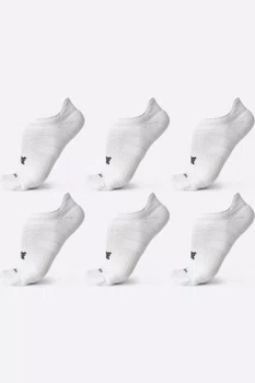 Kit 6 Pares Meia para Corrida HUPI Invisível Branco