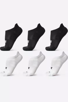 Kit 6 Pares Meia para Corrida HUPI Invisível Preto e Branco
