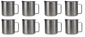 Kit 8 Canecas Térmica Pullo Mug 500ML Inox
