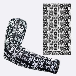 Kit Bandana HUPI Bike Branco e Manguito HUPI Bike Preto Proteção UV50+