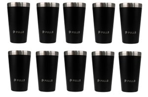 Kit com 10 Copos Térmicos Pullo Fun 480ML Preto