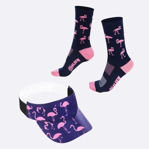Kit Corrida HUPI Meia e Viseira Flamingo