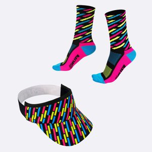 Kit Corrida HUPI Meia e Viseira Guache