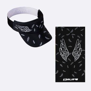 Kit Corrida Viseira e Bandana - Asas Preto