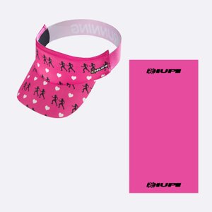 Kit Corrida Viseira e Bandana - Love Run Rosa