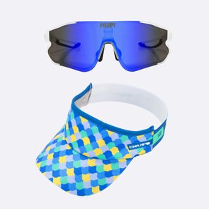 Kit Corrida Viseira e Óculos Bornio - Azul Kit Corrida Viseira e Óculos Bornio - Azul