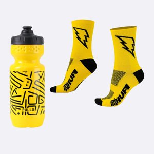Kit Garrafa 600ml e Meia Amarelo