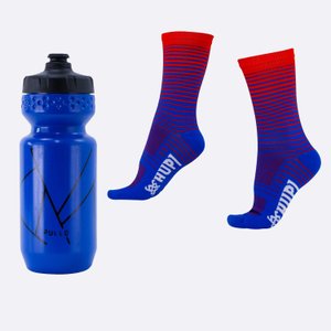 Kit Garrafa 600ml e Meia Azul
