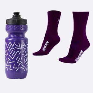 Kit Garrafa 600ml e Meia Roxo
