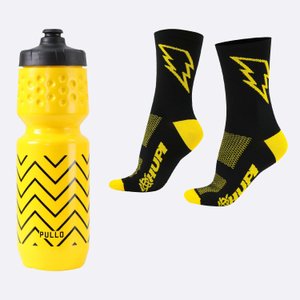 Kit Garrafa 750ml e Meia Amarelo