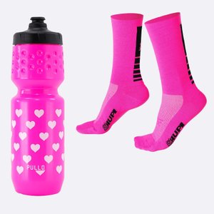 Kit Garrafa 750ml e Meia Rosa