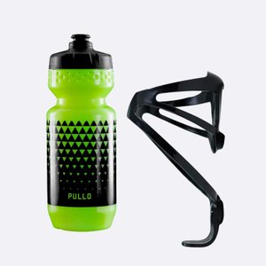 Kit Garrafa Pullo Inca Amarelo Neon 600ml + Suporte