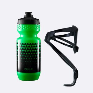 Kit Garrafa Pullo Inca Verde Neon 600ml + Suporte
