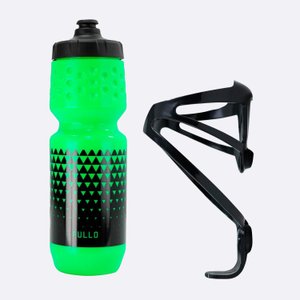 Kit Garrafa Pullo Inca Verde Neon 750ml + Suporte
