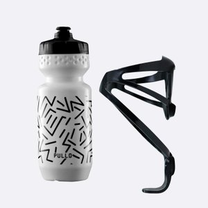 kit Garrafa Pullo Kos Branco 600ml + Suporte