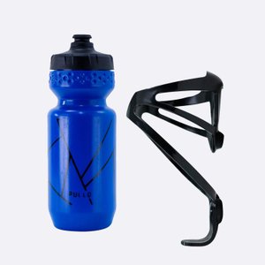 Kit Garrafa Pullo Latta Azul 600ml + Suporte