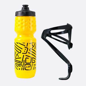 Kit Garrafa Pullo Nazca Amarelo 750ml + Suporte