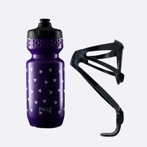 Kit Garrafa Pullo Nuoli Roxo 600ml + Suporte