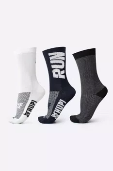 Kit HUPI 3 Meias Cano Médio Preto e Branco