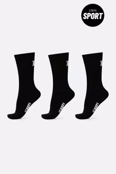 Kit HUPI 3 Pares de Meia Sport Preto Liso