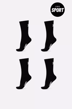 Kit HUPI 4 Pares de Meia Sport Preto Liso