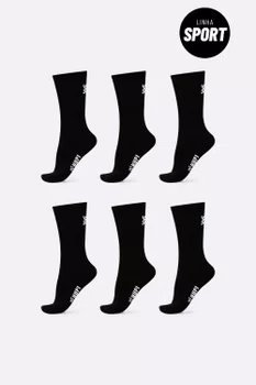 Kit HUPI 6 Pares de Meia Sport Preto Liso