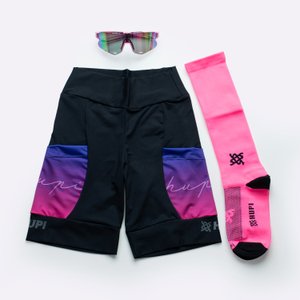 Kit HUPI Bermuda Colors Meia Longa Rosa Óculos Bari Rosa